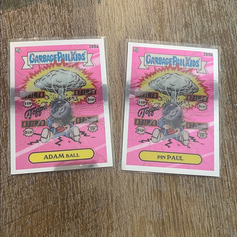 ✨10/$10✨ Garbage Pail Kids Chrome Series 5 Adam Ball and Pin Paul 209a/209b